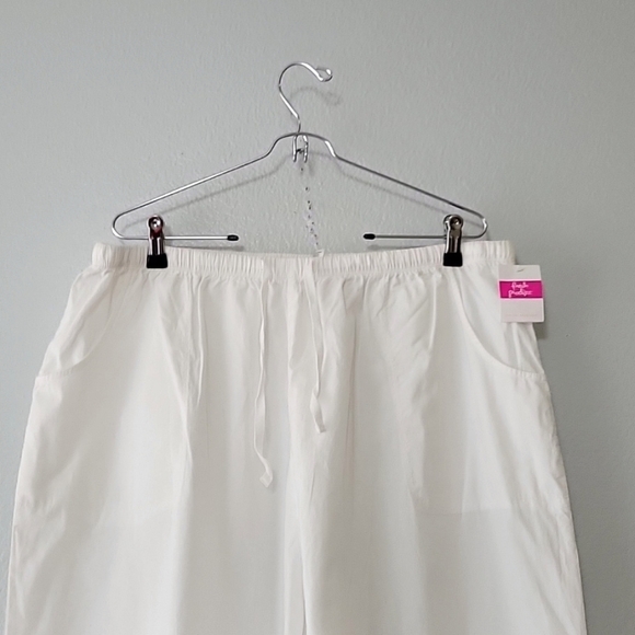 Fresh Produce TopStitch Sheeting White Cotton Capri Pants Size 2X - Picture 8 of 10